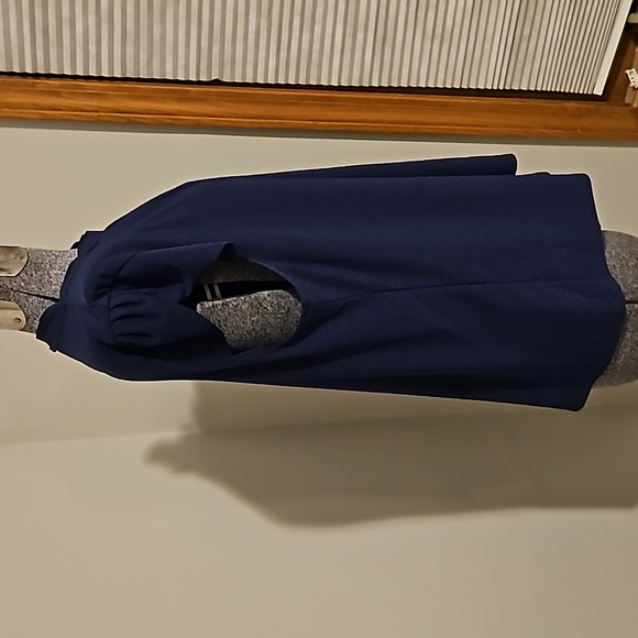 Elle navy blue pleated swiss dot tank - Picture 6 of 7